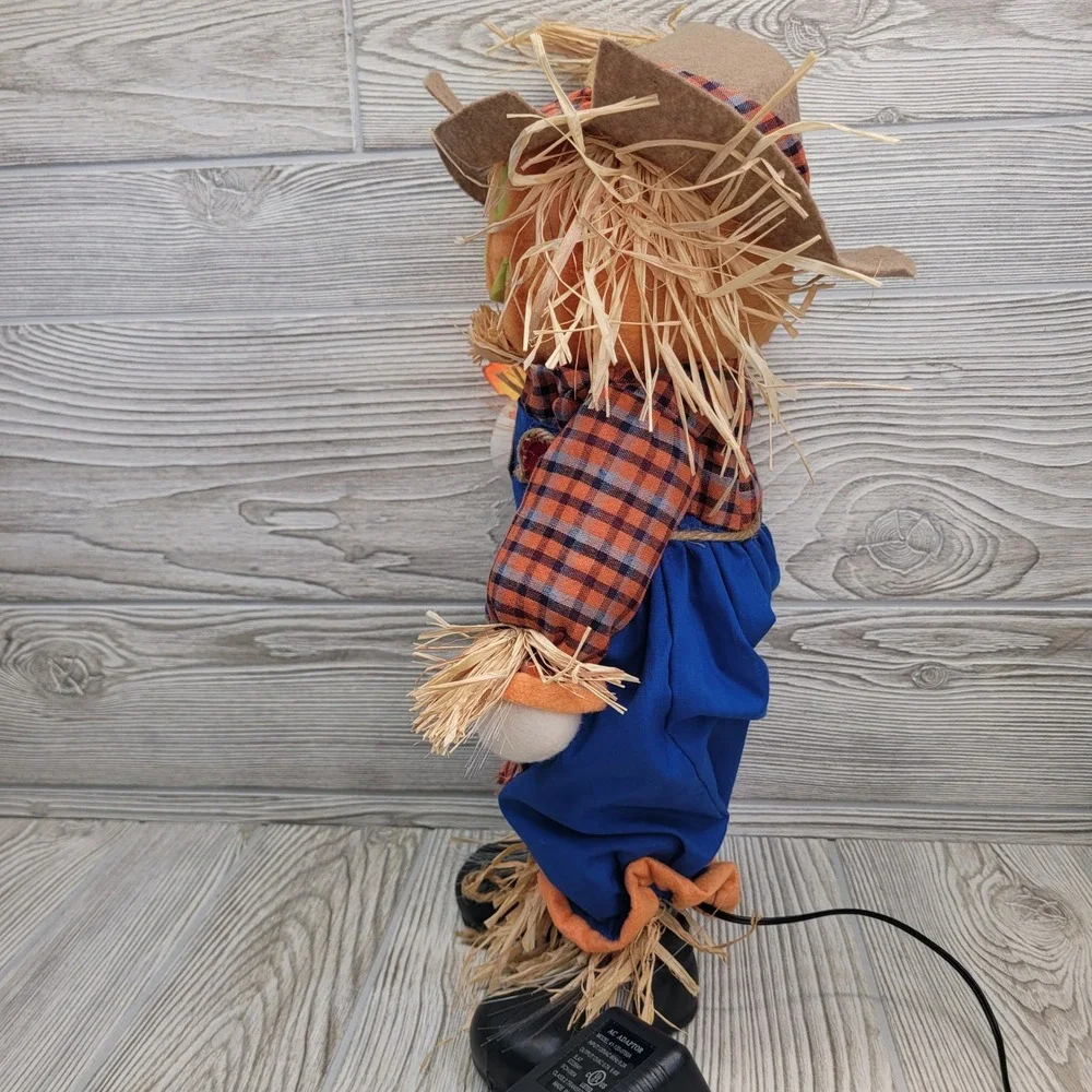 Fiber Optic Pumpkin Scarecrow Standing Halloween Decoration Fall Harvest Autumn‎